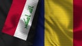 Romania and Iraq Realistic Flag Ã¢â¬â Fabric Texture Illustration